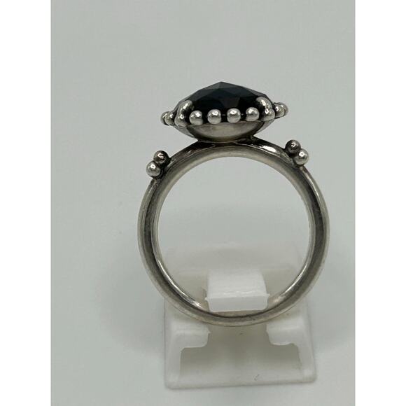 Vintage Sterling Pandora Ring with Blue Stone Size 6 - Picture 5 of 12